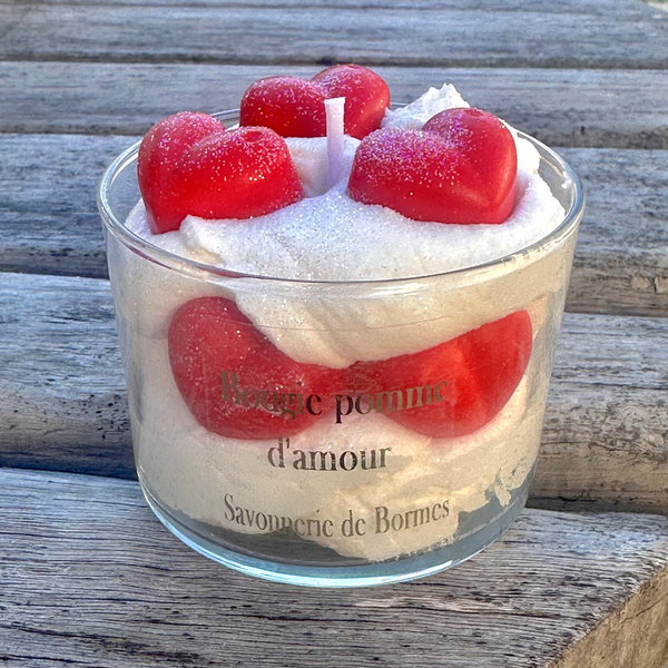 Bougie coeur pomme d'amour