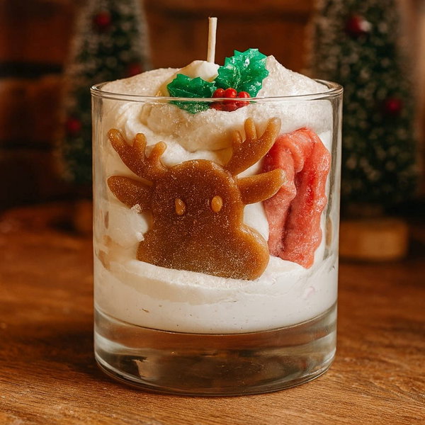 Bougie grand verre Noël