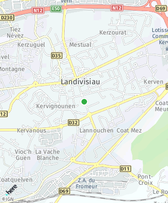 Plan d'accés Mairie de Landivisiau