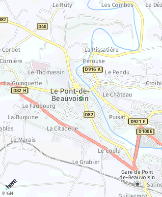 Plan d'accés Commune de LE PONT-DE-BEAUVOISIN (Isère)