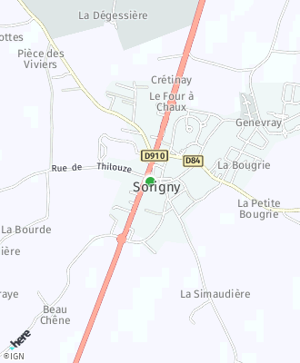 Plan d'accés Mairie de Sorigny