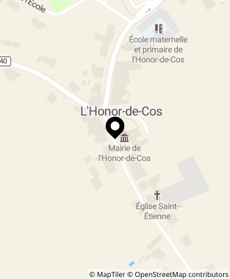Plan d'accés Mairie de L'HONOR-DE-COS